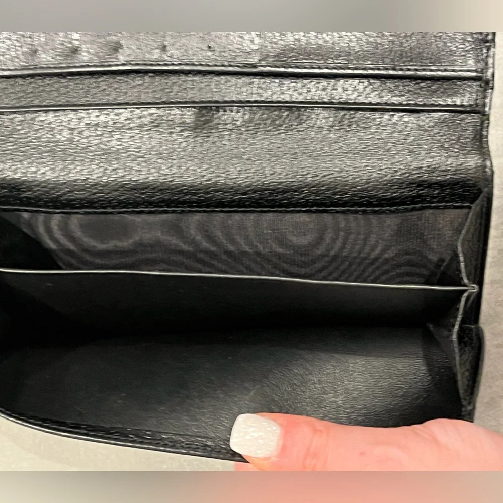Authentic Gucci Black Monogram Long Wallet - Picture 9 of 10